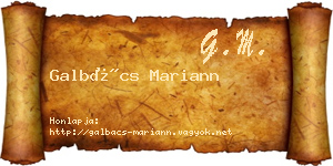 Galbács Mariann névjegykártya