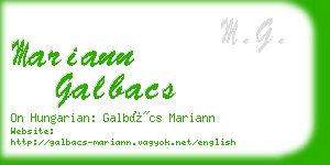 mariann galbacs business card